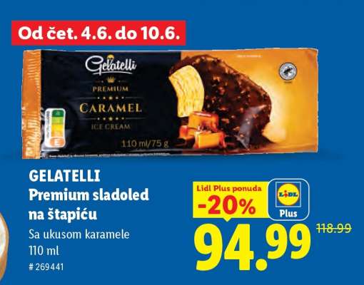 Gelatelli Premium sladoled na štapiću