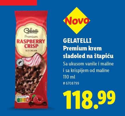 GELATELLI Premium krem sladoled na štapiću