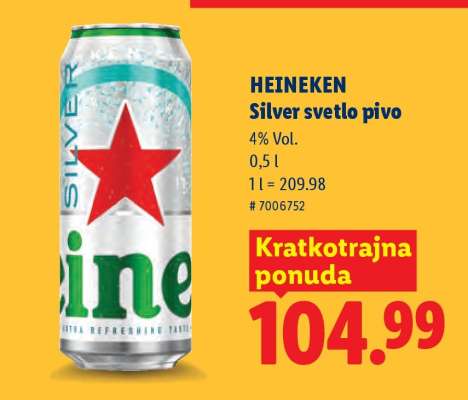 Heineken Silver svetlo pivo