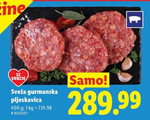 Sveža gurmanska pljeskavica