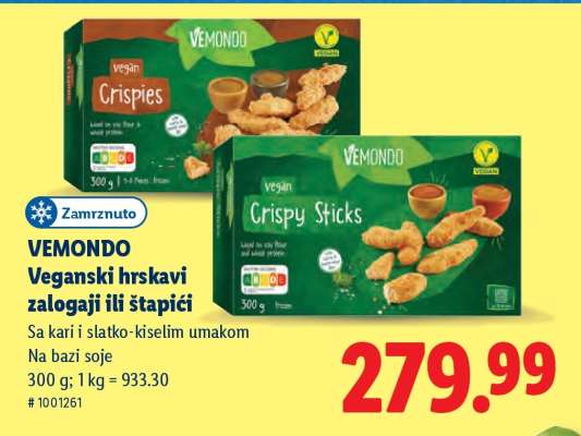 VEMONDO Veganski hrskavi zalogaji ili štapići