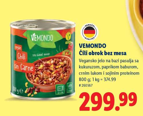 Vemondo Čili obrok bez mesa
