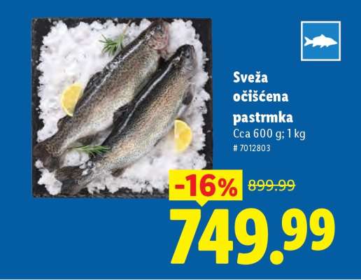 Sveža očišćena pastrmka
