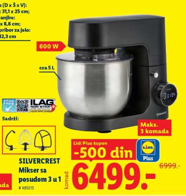 SILVERCREST Mikser sa posudom 3 u 1