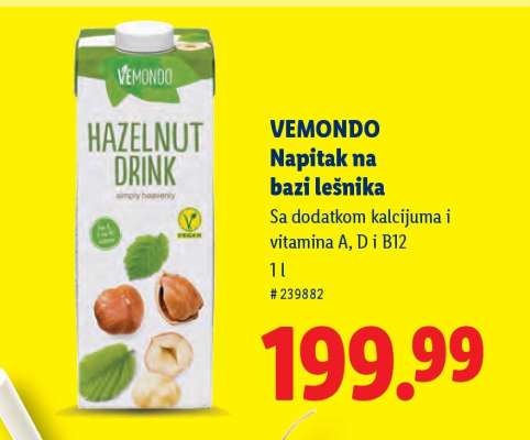 VEMMONDO Napitak na bazi lešnika