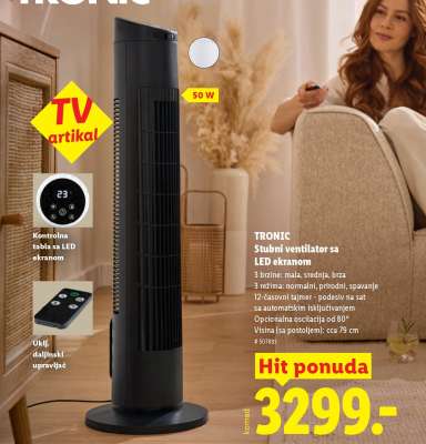 TRONIC Stubni ventilator sa LED ekranom