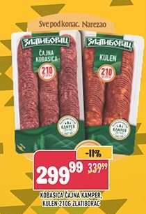Kobasica Čajna Kamper, Kulen 210g Zlatiborac