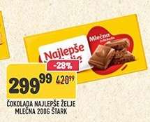 Čokolada Najlepše Želje Mlečna 200g Štark