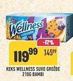 KEKS WELLNESS SUVO GROŽĐE 210G BAMBI