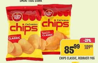 Chips Classic, Rebrasti 90g