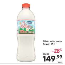 Mleko volim sveže Dukat 1.45 l