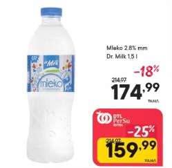 Mleko 2.8%mm Dr Milk 1.5 l