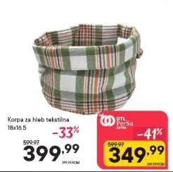 Korpa za hleb tekstilna