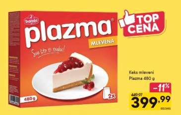 Keks mleveni Plazma 480 g