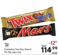 Čokoladica Twix Xtra, Marsx2