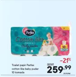 Toalet papir Perfex cotton like baby puder