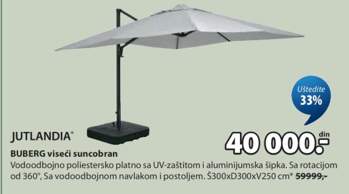 BUBERG viseći suncobran