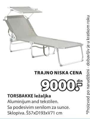 TORSBAKKE ležaljka
