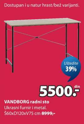 VANDBORG RADNI STO