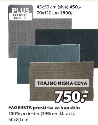 FAGERSTA PROSTIRKA ZA KUPATILO