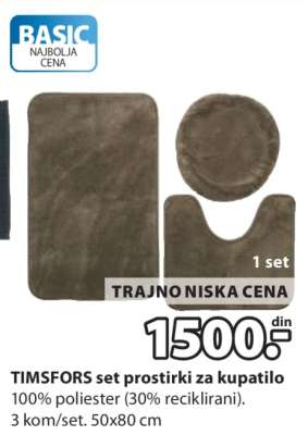 TIMSFORS set prostirki za kupatilo