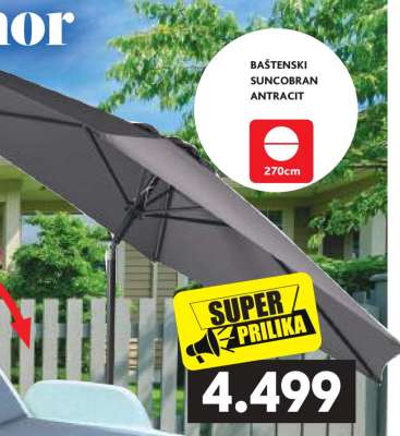 BAŠTENSKI SUNCOBRAN ANTRACIT