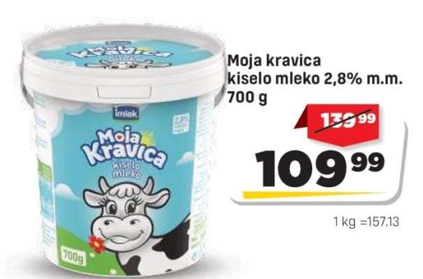 MOJA KRAVICA KISELO MLEKO 2.8 % m.m.
