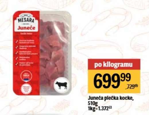 Juneća plećka kocke