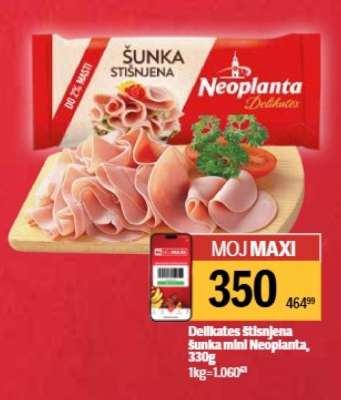 Delikates stisnjena šunka mini Neoplanta, 330g