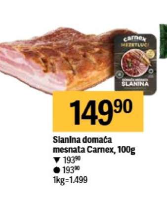 Slanina domaća mesnata Carnex 100g