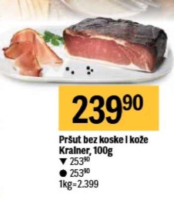 Pršut bez koske i kože Kralner, 100g