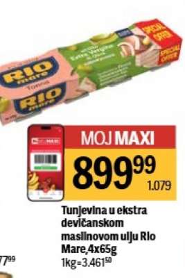 Tunjevina u ekstra devičanskom maslinovom ulju Rio Mare, 4x65g