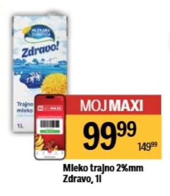 Mleko trajno 2%mm Zdravo, 1l