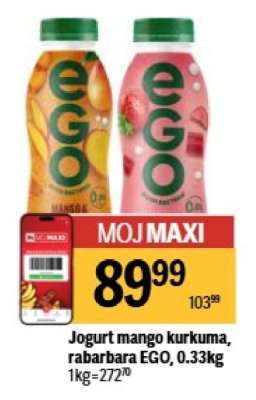 Jogurt mango kurkuma, rabarbara EGO, 0.33kg