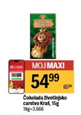 Čokolada Životinjsko carstvo Kraš 15g