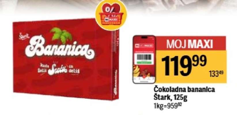 Čokoladna bananica Štark, 125g