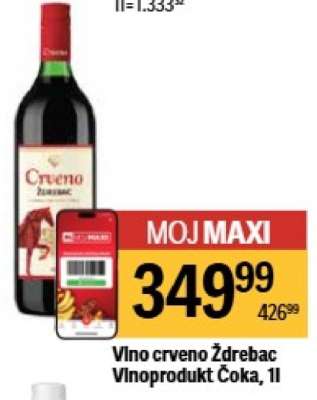 Vino crveno Ždrebac Vinoprodukt Čoka, 1l