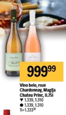 Vino belo, roze Chardonnay, Magija Chateu Princ, 0.75l