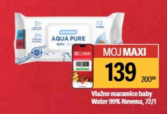 Vlažne maramice baby Water 99 Nevena 72/1