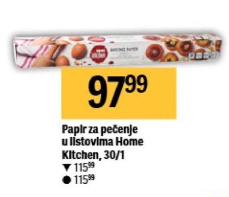 Papir za pečenje u listovima Home Kitchen, 30/1
