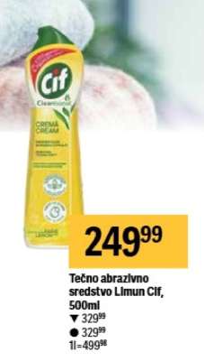 Tečno abrazivno sredstvo LImun Cif, 500ml