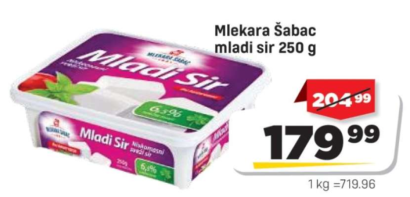 Mlekara Šabac mladi sir 250 g