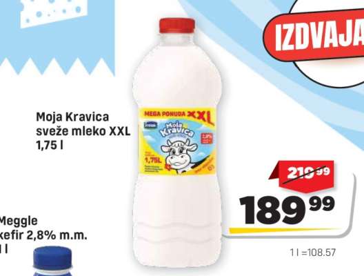 Moja Kravica sveže mleko XXL 1,75 l