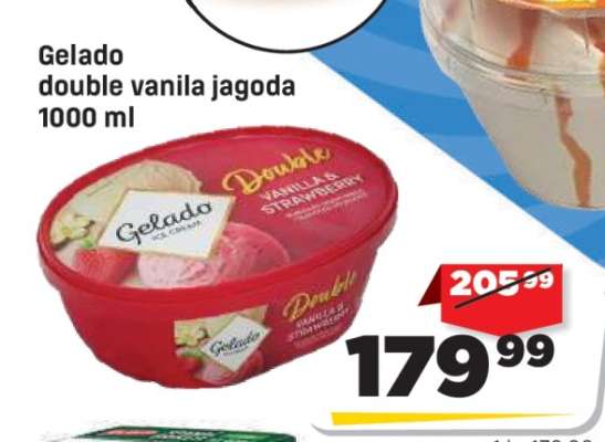 Gelado double vanila jagoda 1000 ml