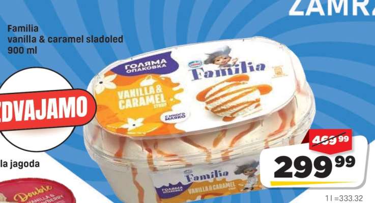 Familia vanilla & caramel sladoled