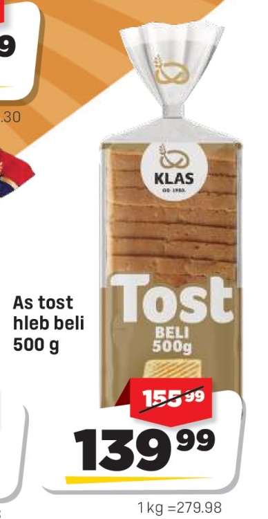 As tost hleb beli 500 g