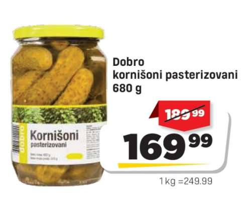 Dobro kornišoni pasterizovani 680 g