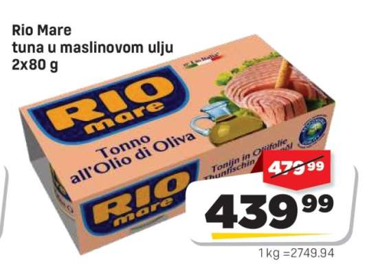 Rio Mare tuna u maslinovom ulju 2x80 g