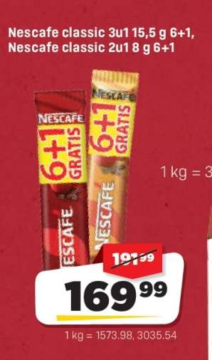Nescafe classic 3u1 15,5 g 6+1, Nescafe classic 2u1 8 g 6+1