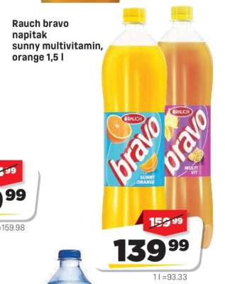 Rauch bravo napitak sunny multivitamin, orange 1,5 l